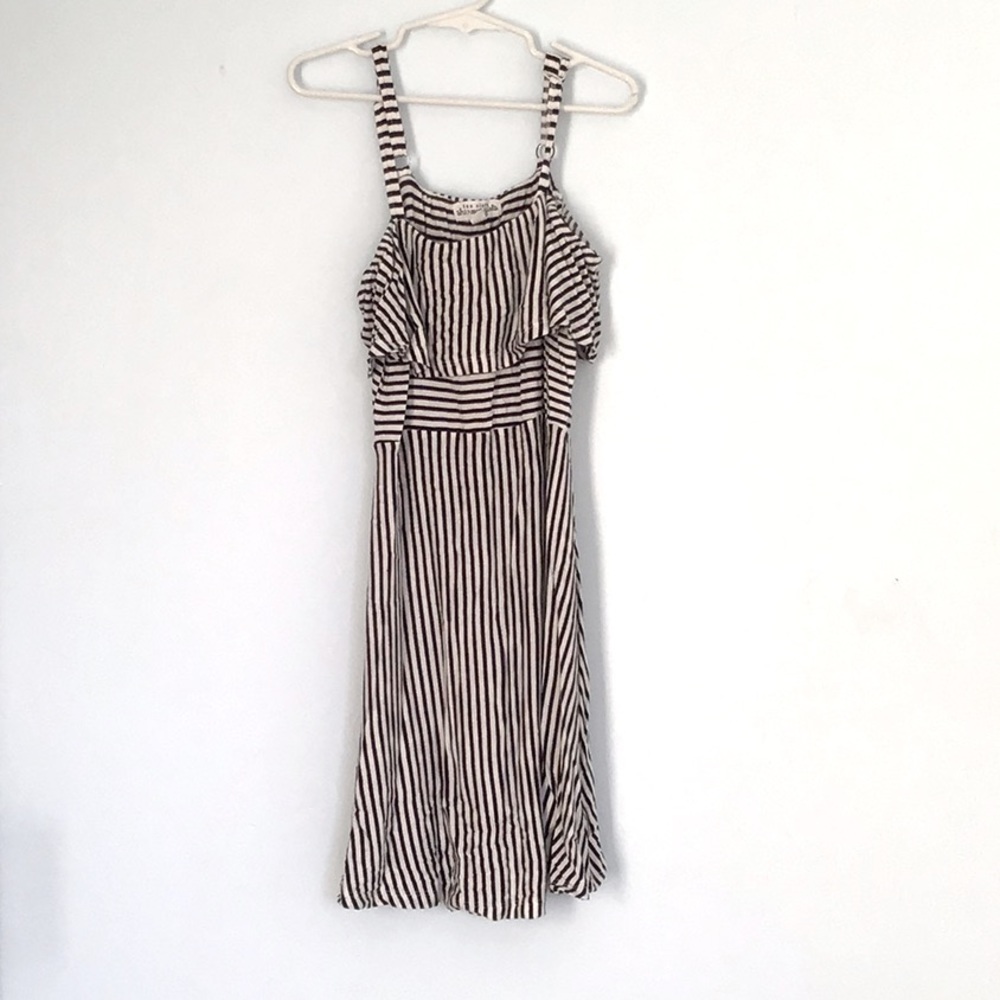 Black and white striped dress